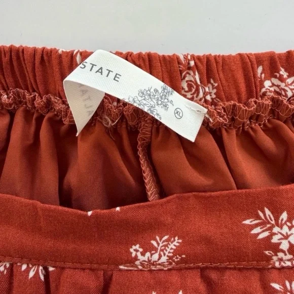 ✨ Alter’d State Rust Floral Tiered Midi Skirt – XL - Picture 8 of 10